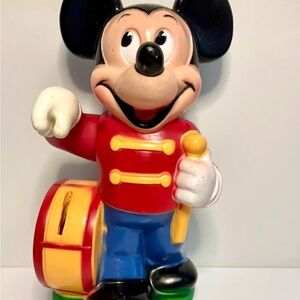 Vintage 1980s Mickey Mouse Disney Rubber Bank By Animal Toys